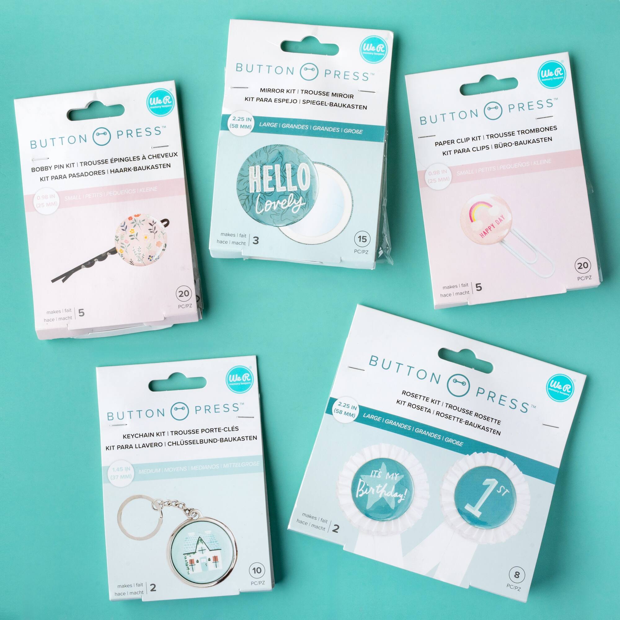 We R Memory Keepers® Button Press™ Adhesive Mirror Kit, Makes 3